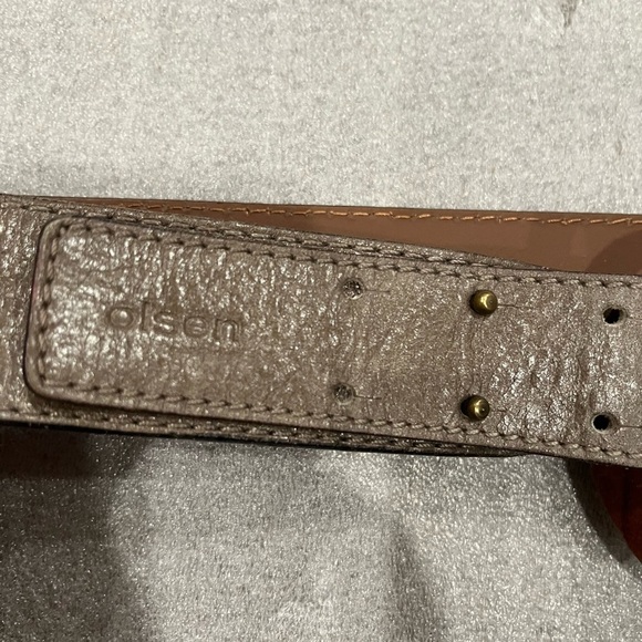 [US12] Olson Stylish Brown Leather Belt with Wooden Buckle TUN NWOT - Picture 2 of 8